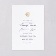 Classic Shell Wedding Invitations Gold Royal Blue Signature Blank No Standard