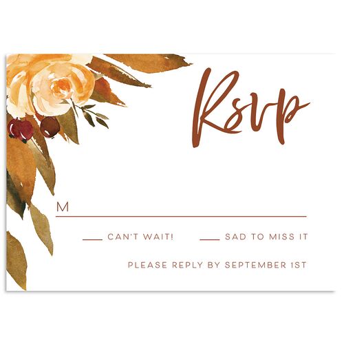 Fall Foliage Wedding Response Cards Dusty Rose Signature Standard