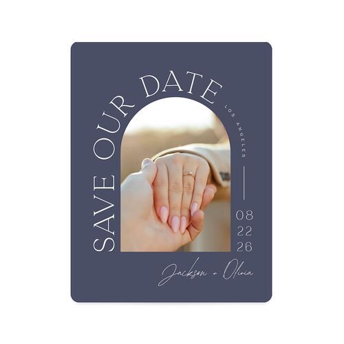 Love Is Patient Save The Date Magnets Midnight Navy Magnet Paper