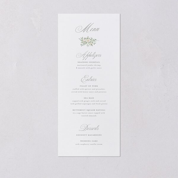 Luxury Floral Monogram Menus Cotton Signature