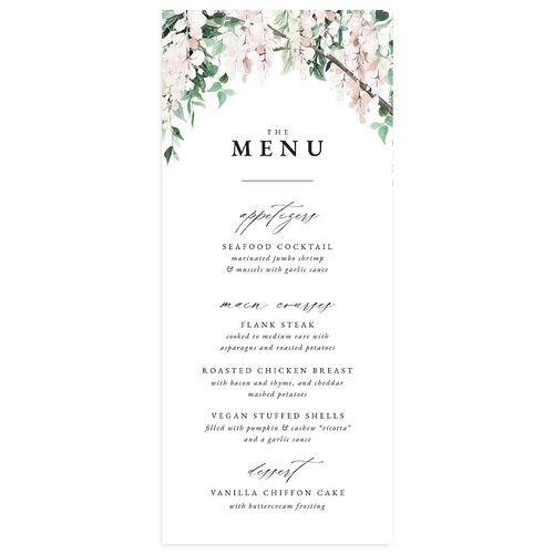 Romantic Wisteria Menus Pink Cotton Triple thick