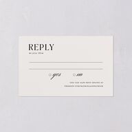 Simple Elegant Black Tie All-in-One Wedding Invitations Champagne Signature Light Both Recipient and Return Addresses No