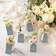 Elegant Photograph Favor Gift Tags Dusty Blue Signature