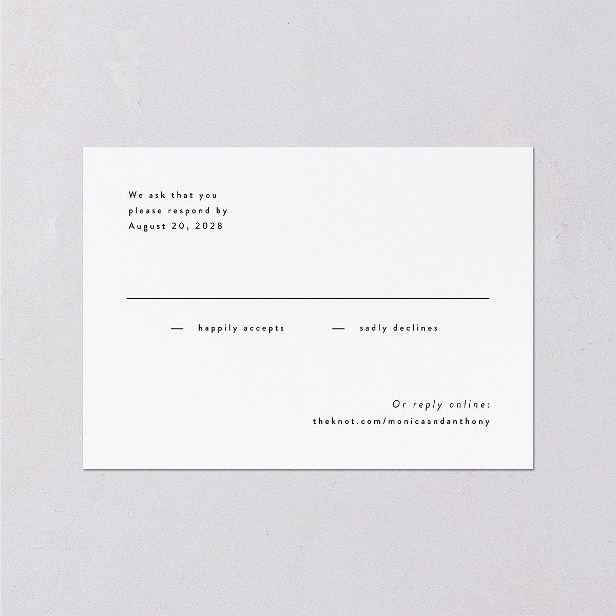 Simple Editorial Photo Wedding Response Cards — view 1