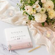Painted Desert Wedding Guest Book Dusty Rose