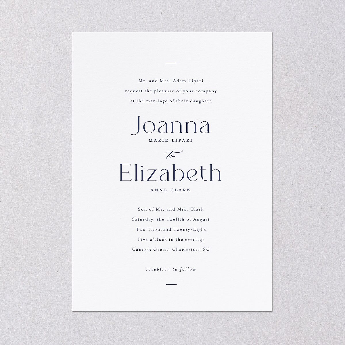 Refined Wedding Invitations Sea Blue Signature Blank No