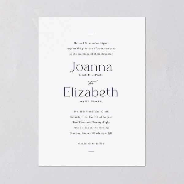 Refined Wedding Invitations Sea Blue Signature Blank No