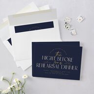 Headline Rehearsal Dinner Invitations Navy Signature Blank Standard