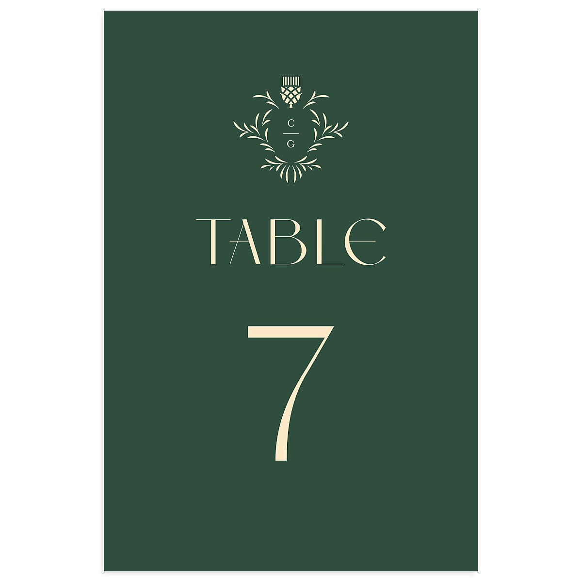 Tartan Crest Table Numbers