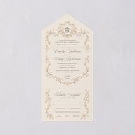 Vintage Regency Monogram Frame All-in-One Wedding Invitations Champagne Signature Light Both Recipient and Return Addresses No