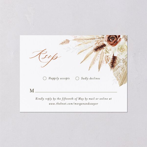 Western Floral Wedding Response Cards Terracotta Signature Standard