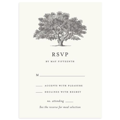 Southern Oak Tree Wedding Response Cards Champagne Pearlescent