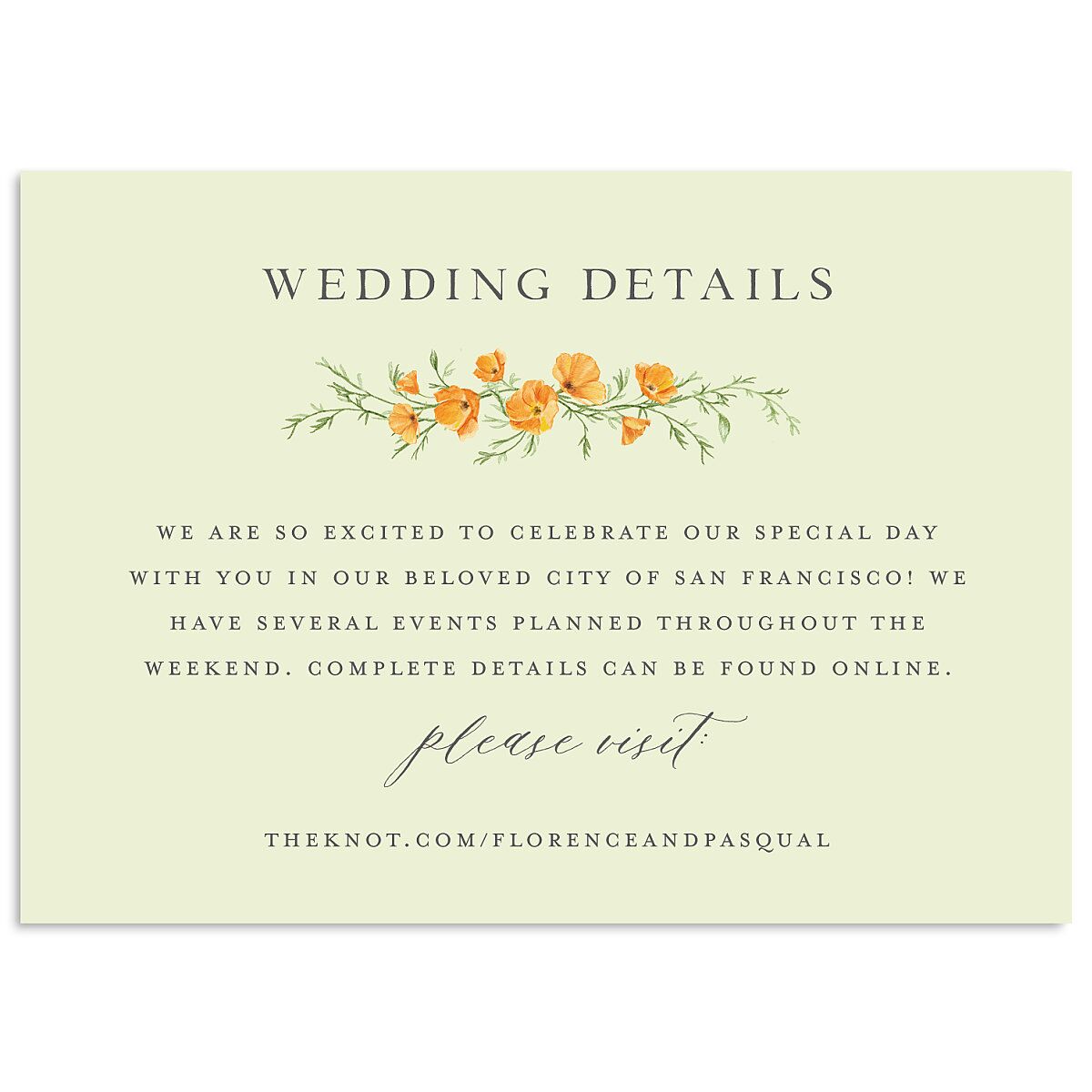 Scenic San Francisco Wedding Enclosure Cards