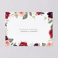 Vibrant Floral Save The Date Cards Deep Claret Signature smooth Blank No