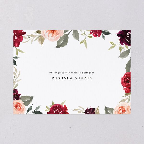 Vibrant Floral Save The Date Cards Deep Claret Signature smooth Blank No