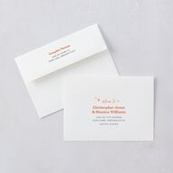 Groovy Lines Wedding Invitation Envelopes White Coral Pink Both Recipient and Return Addresses Standard Signature