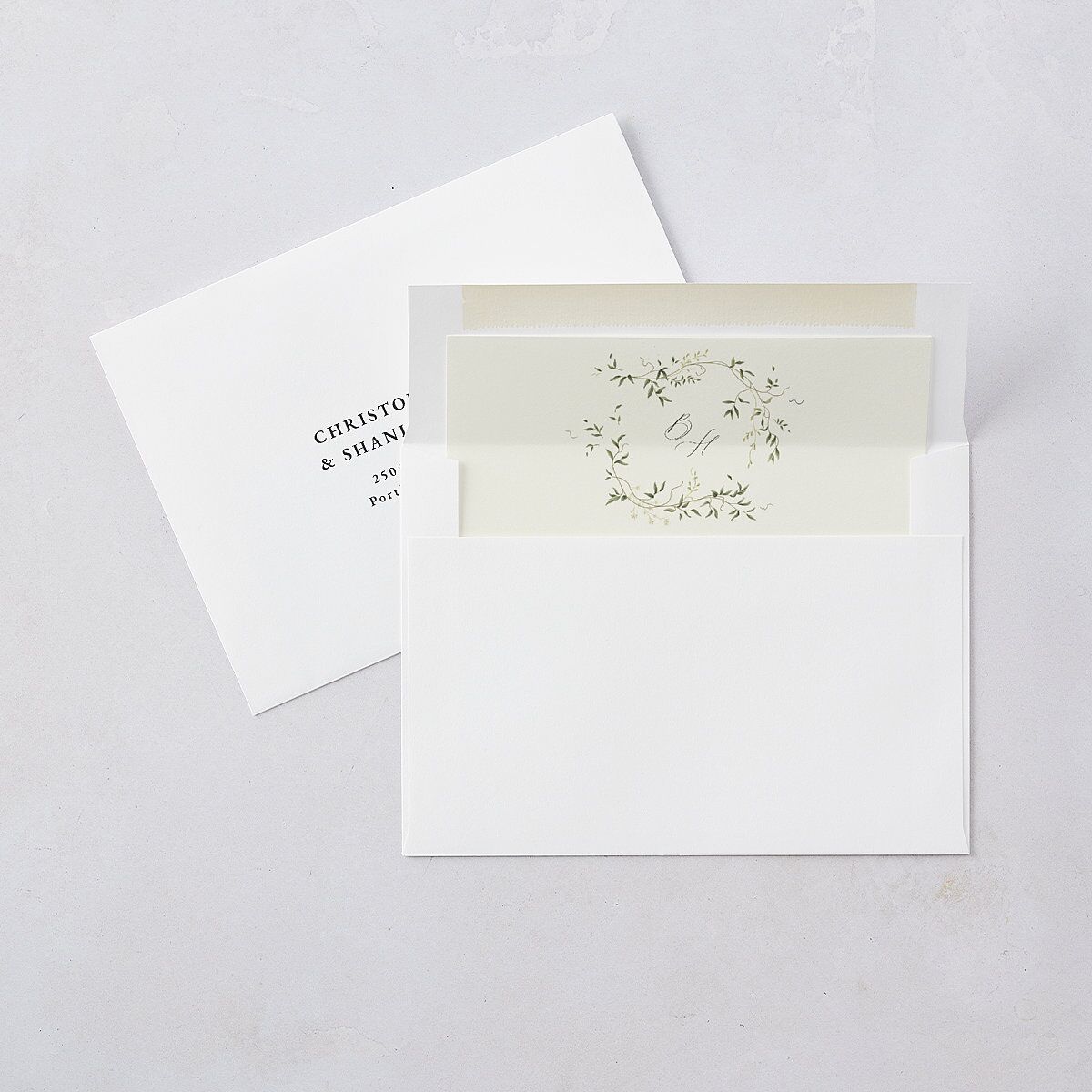 Dainty Fairytale Greenery Envelope Liners Hunter Green Standard