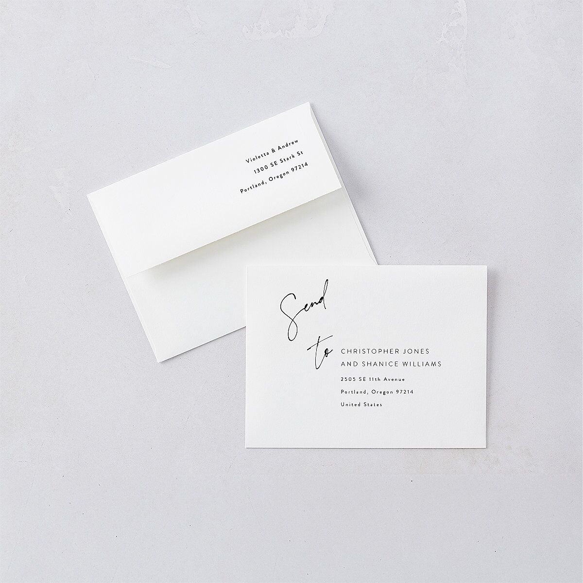 Signed Save the Date Petite Cards Licorice Signature smooth Blank No Standard