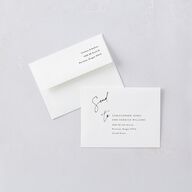 Signed Save the Date Petite Cards Licorice Signature smooth Blank No Standard