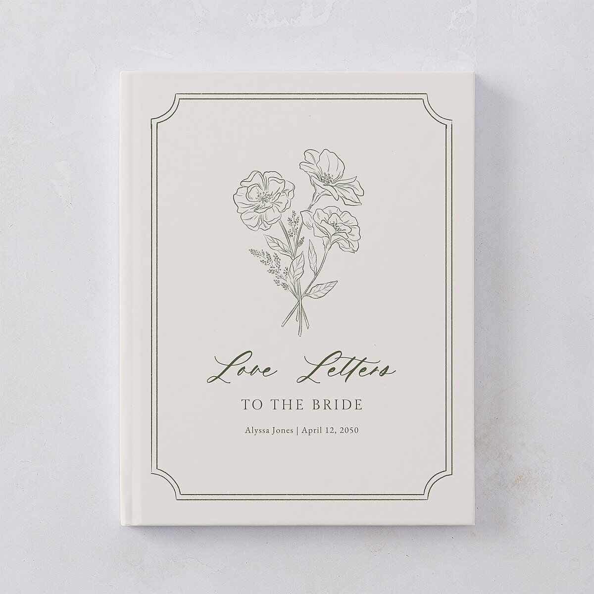 Fresh off the Market Garden Vintage Botanical Sketch Bridal Shower Guest Books Dark Camo