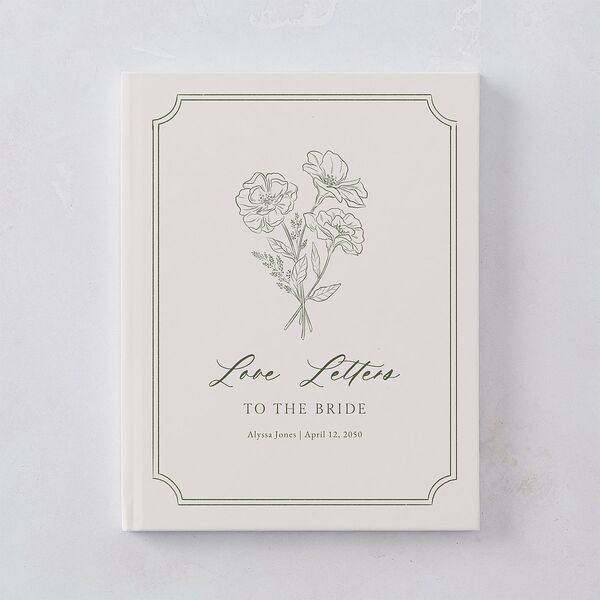 Fresh off the Market Garden Vintage Botanical Sketch Bridal Shower Guest Books Dark Camo