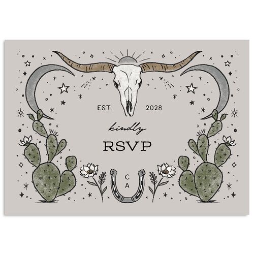 Southwestern Nouveau Wedding Response Cards Licorice Signature Standard
