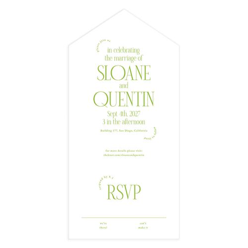 Accent Arches All-in-One Wedding Invitations Meadow Signature Light Both Recipient and Return Addresses No