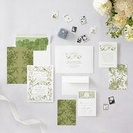 Vintage Toile Wedding Invitations Dark Camo Signature Blank No Standard