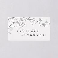 Graceful Botanical Favor Gift Tags Shadow Gray Signature