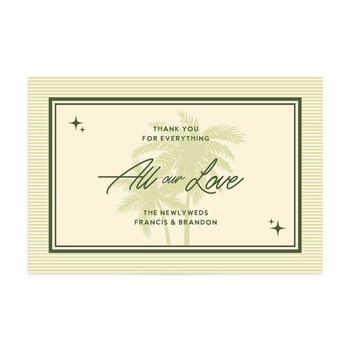 Retro Tropical Destination Thank You Postcards Pear