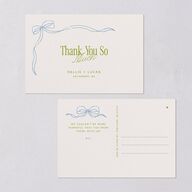 Modern Delicate Bows Thank You Postcards Peridot