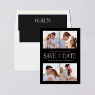 Classically Gilded Save the Date Cards Licorice Gold Signature smooth Blank No Standard