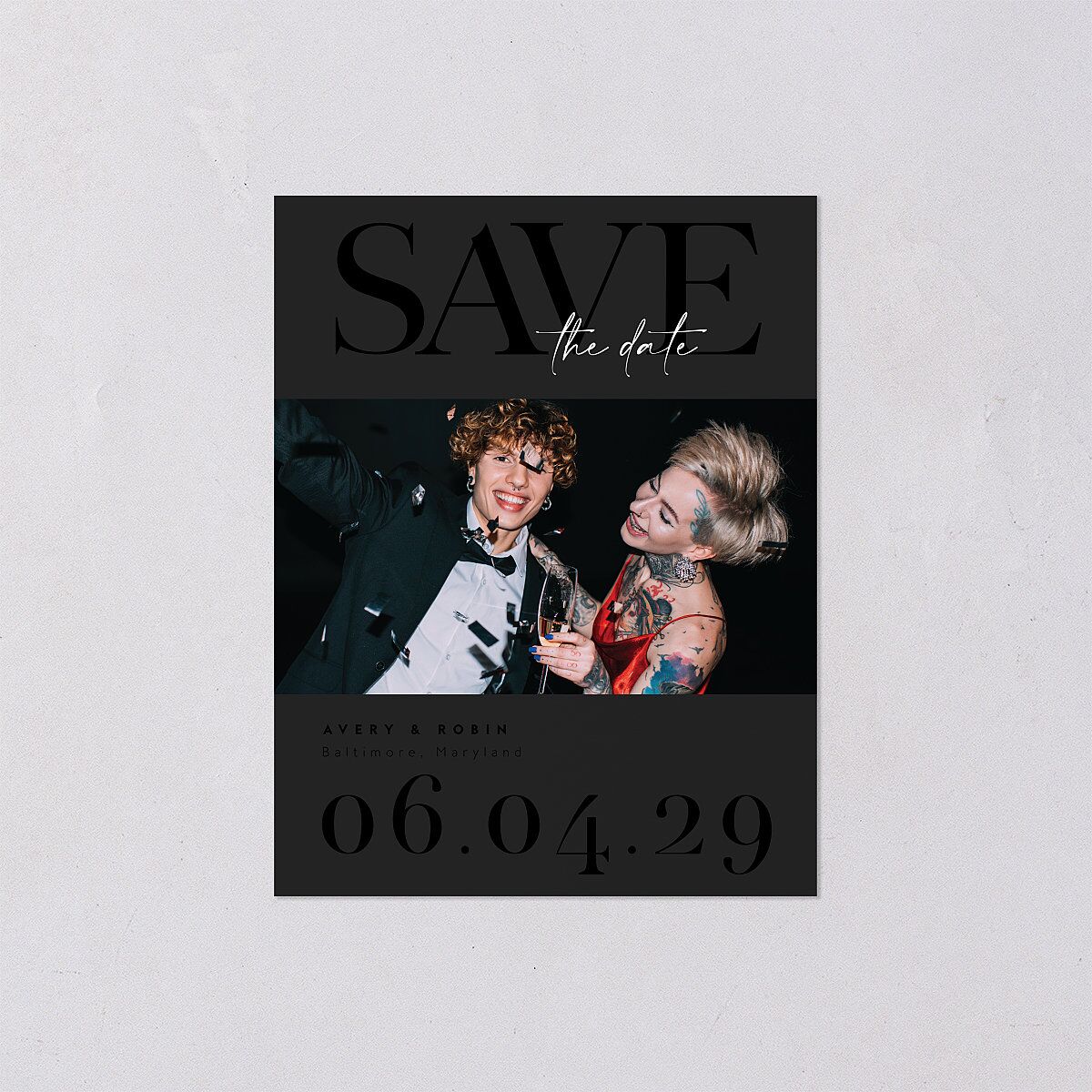 Modern Vow Save the Date Petite Cards — view 2