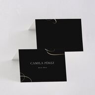 Nuestra Boda Place Cards Gold Charcoal Signature