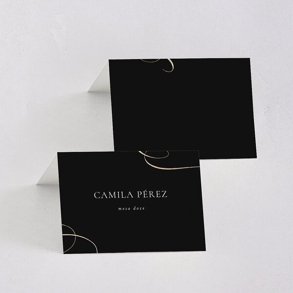 Nuestra Boda Place Cards Gold Charcoal Signature
