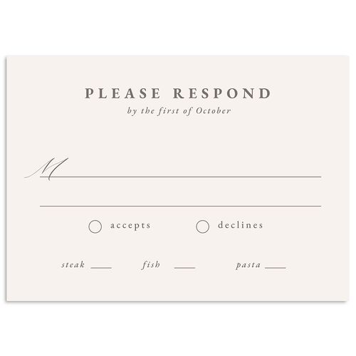 Minimal Icon Wedding Response Cards Sepia Signature Standard