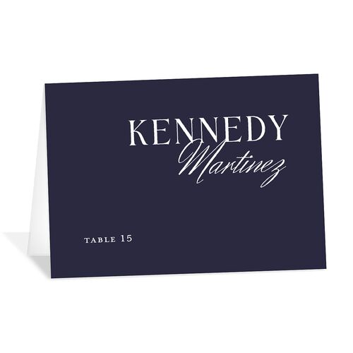 Simple Elegant Black Tie Place Cards Navy Signature