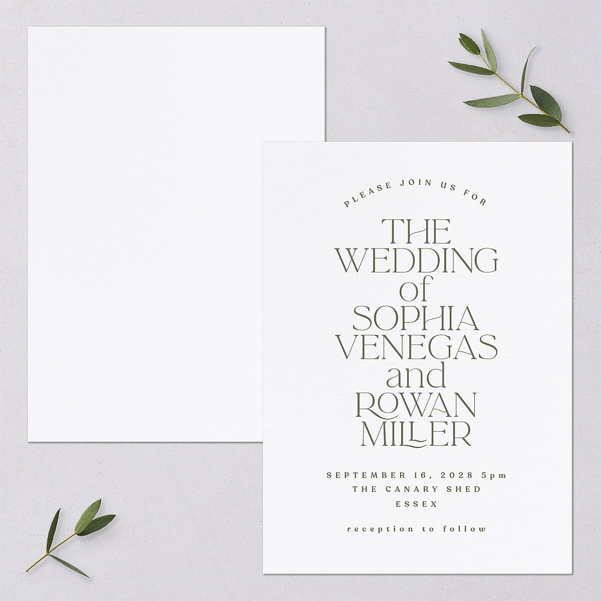 Classic Stack Wedding Invitations Dark Camo Signature Blank No Standard