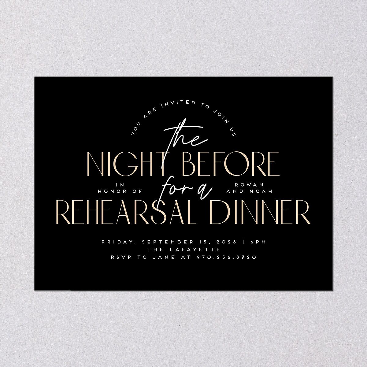 Headline Rehearsal Dinner Invitations Licorice Signature Blank