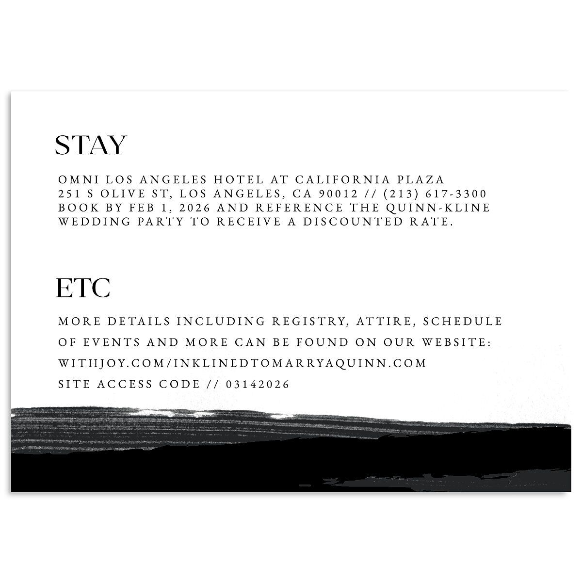Painted Minimal Wedding Enclosure Cards