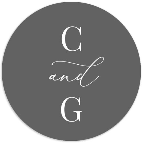 Romantic Calligraphy Wedding Stickers Silver Circle