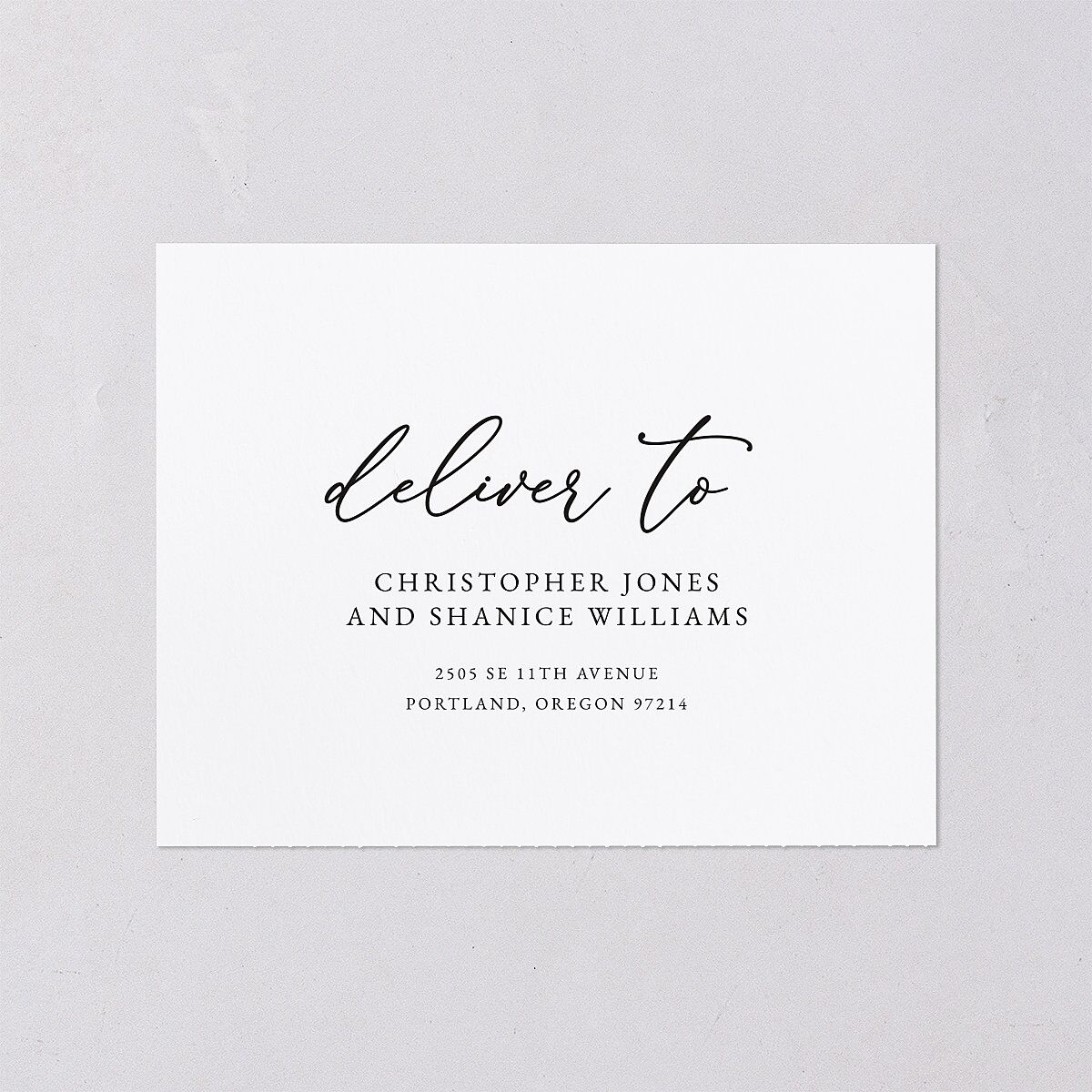 Romantic Photo All-in-One Wedding Invitations Midnight Signature Light Both Recipient and Return Addresses No