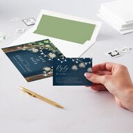 Illuminated Trees URL RSVP Cards Moody Blue Signature Standard