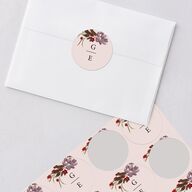 Autumn Romance Wedding Stickers Chocolate Circle