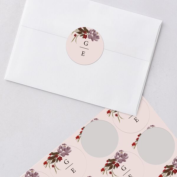 Autumn Romance Wedding Stickers Chocolate Circle