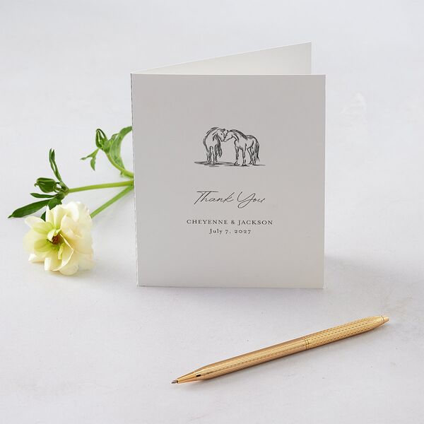 Western Wild Horses Thank You Cards Licorice