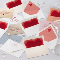 Modern Retro Hearts Euro Envelope Liners Ruby Luxe