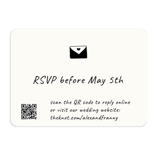 Customizable Couple QR Code RSVP Cards Couple 6 Signature Rounded
