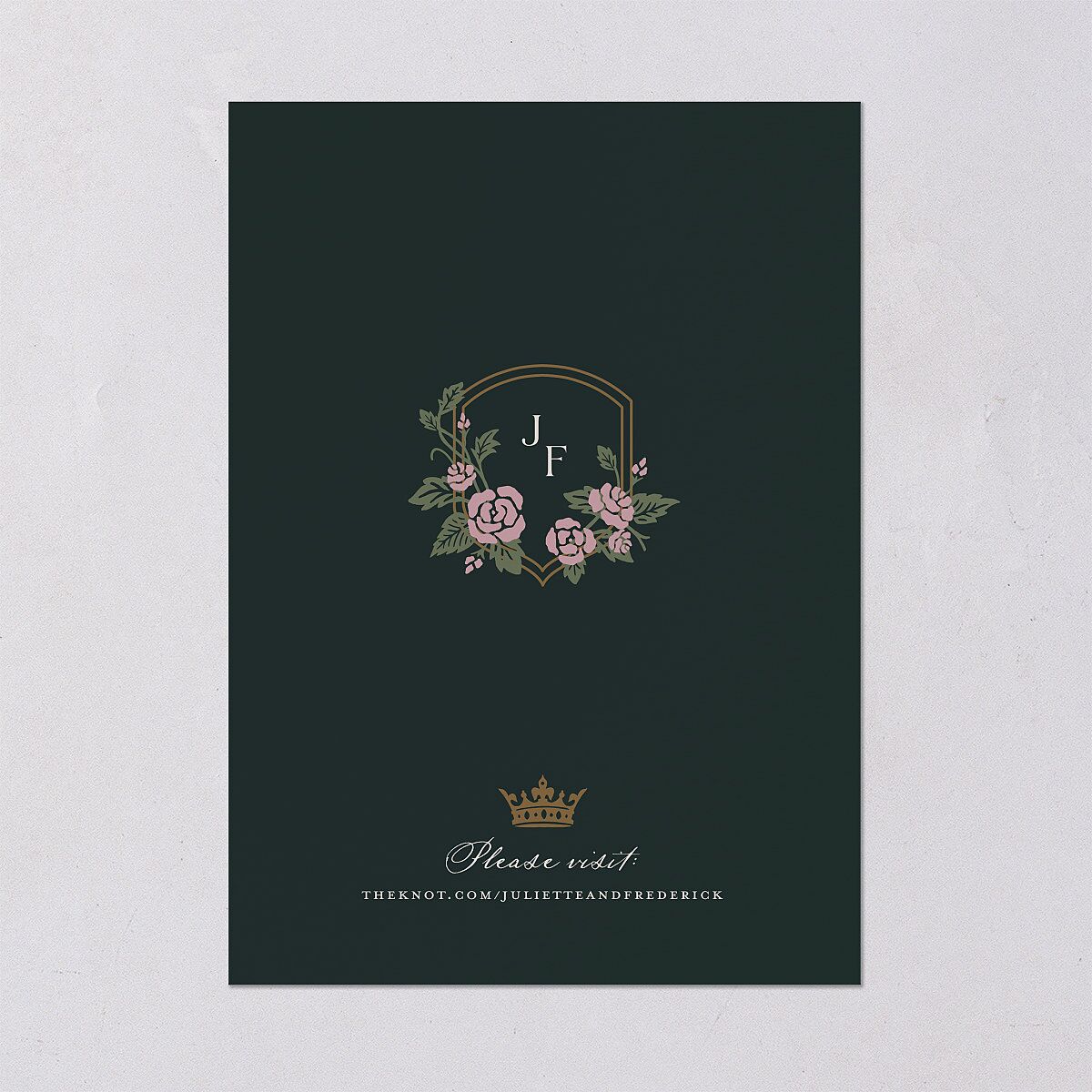 Sword and Roses Fantasy Garden Foil Wedding Invitations Wave Gold Signature Blank Standard No