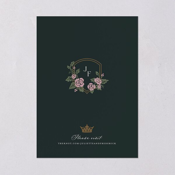 Sword and Roses Fantasy Garden Foil Wedding Invitations Wave Gold Signature Blank Standard No